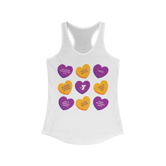 Love the Y - Conversation Hearts Racerback Tank