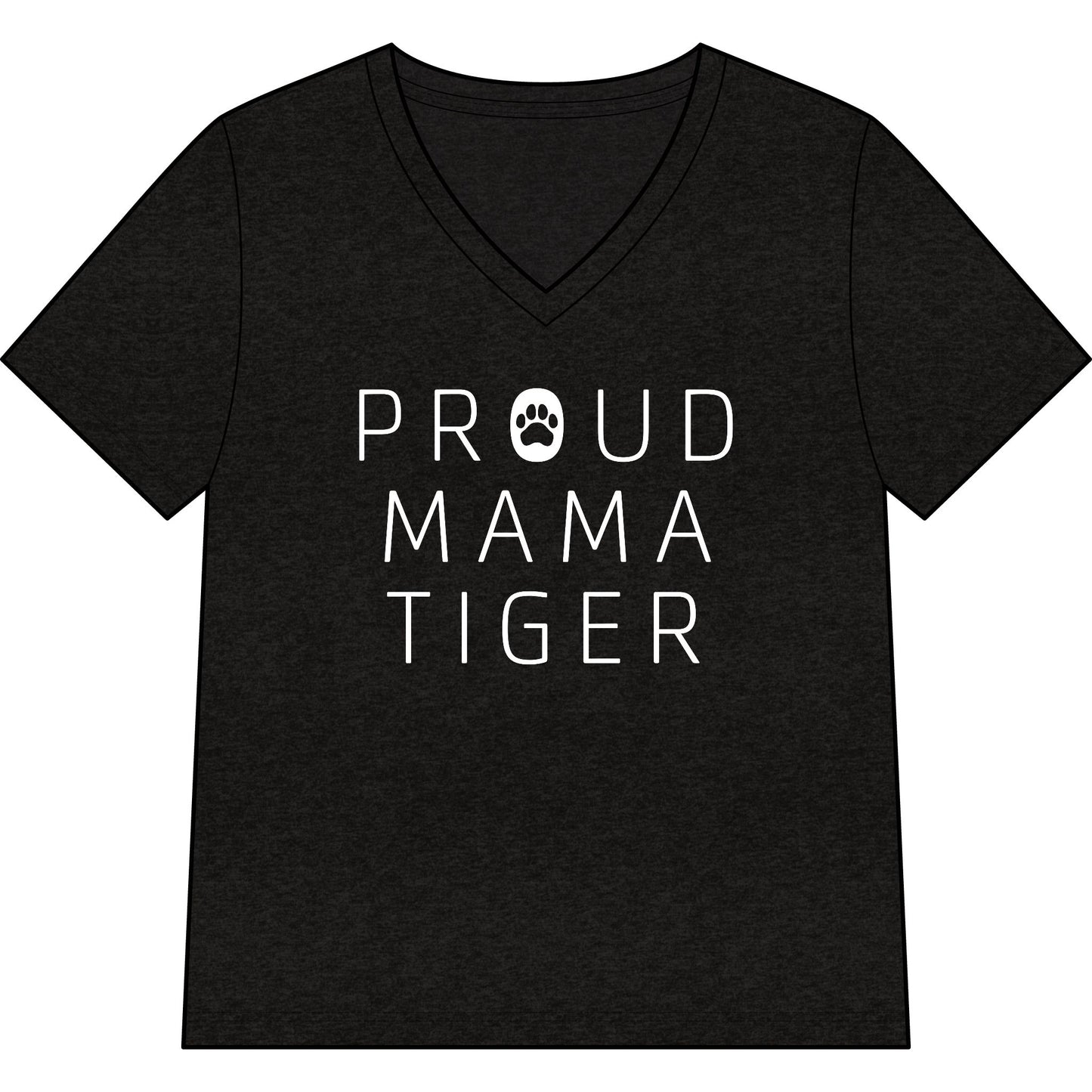 Tiger Academy Proud Mama Women’s Relaxed Heather CVC V-Neck Tee