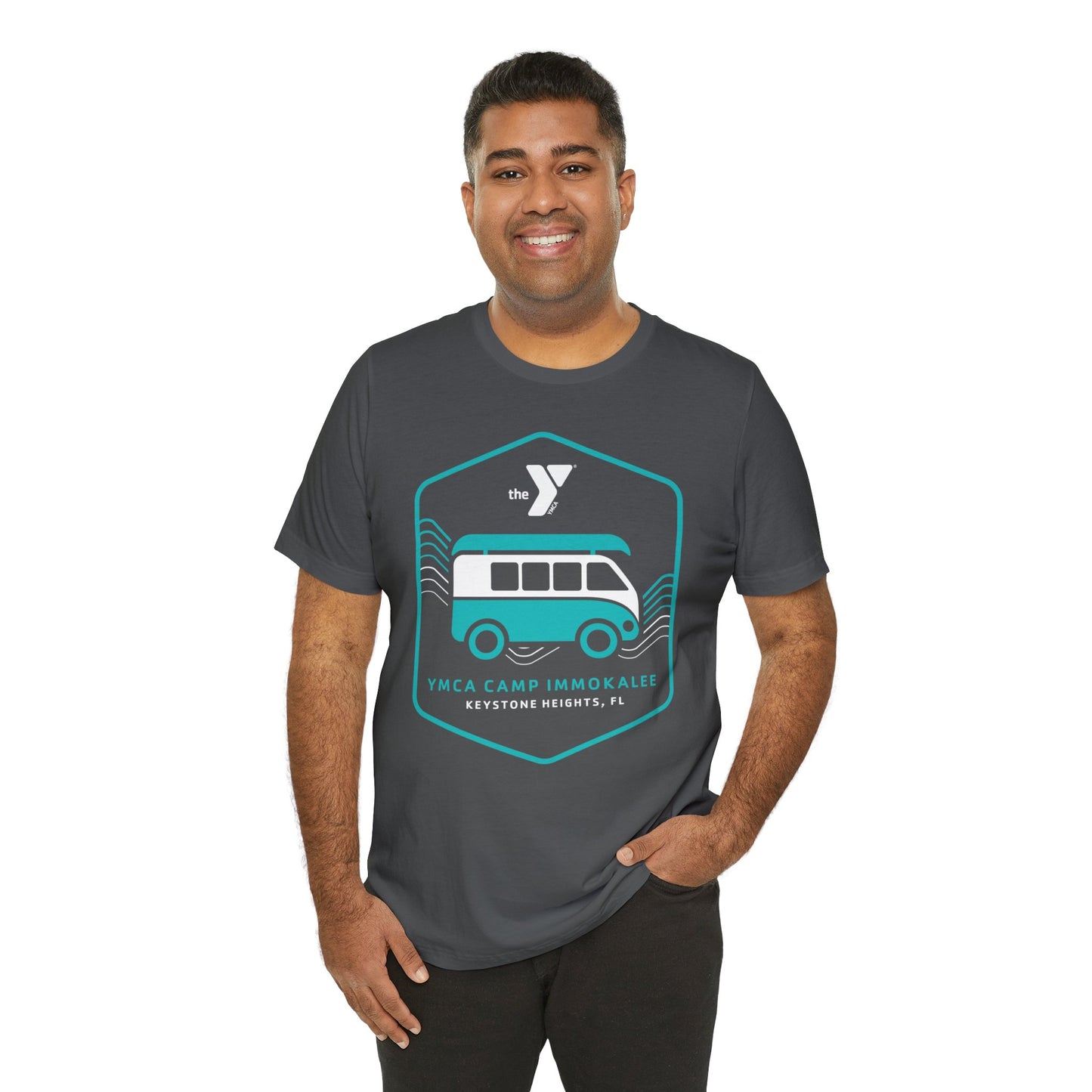 Camp Immokalee Turquoise Van Unisex Jersey Short Sleeve Tee