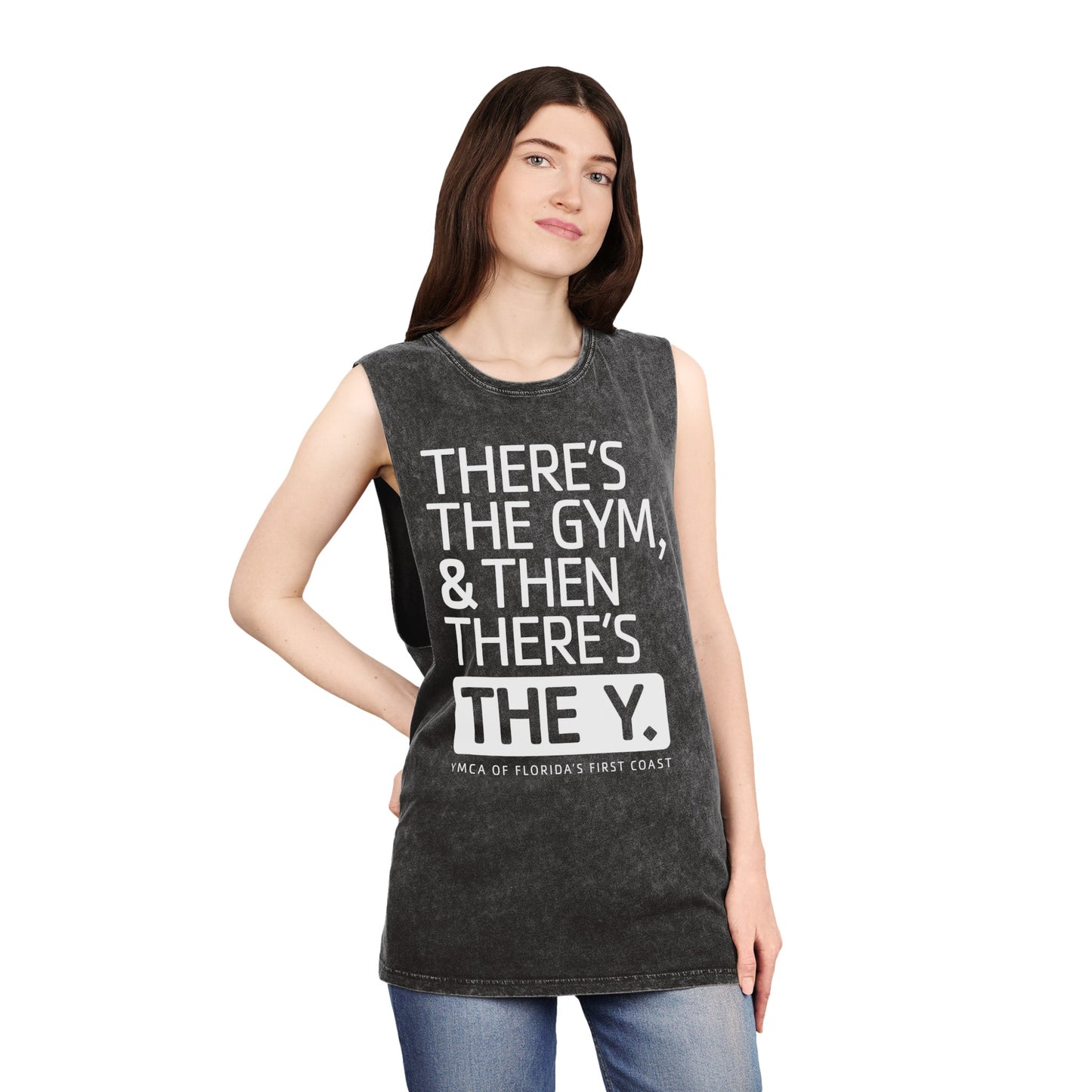 There's the Gym and There's the Y Unisex Stonewash Tank Top