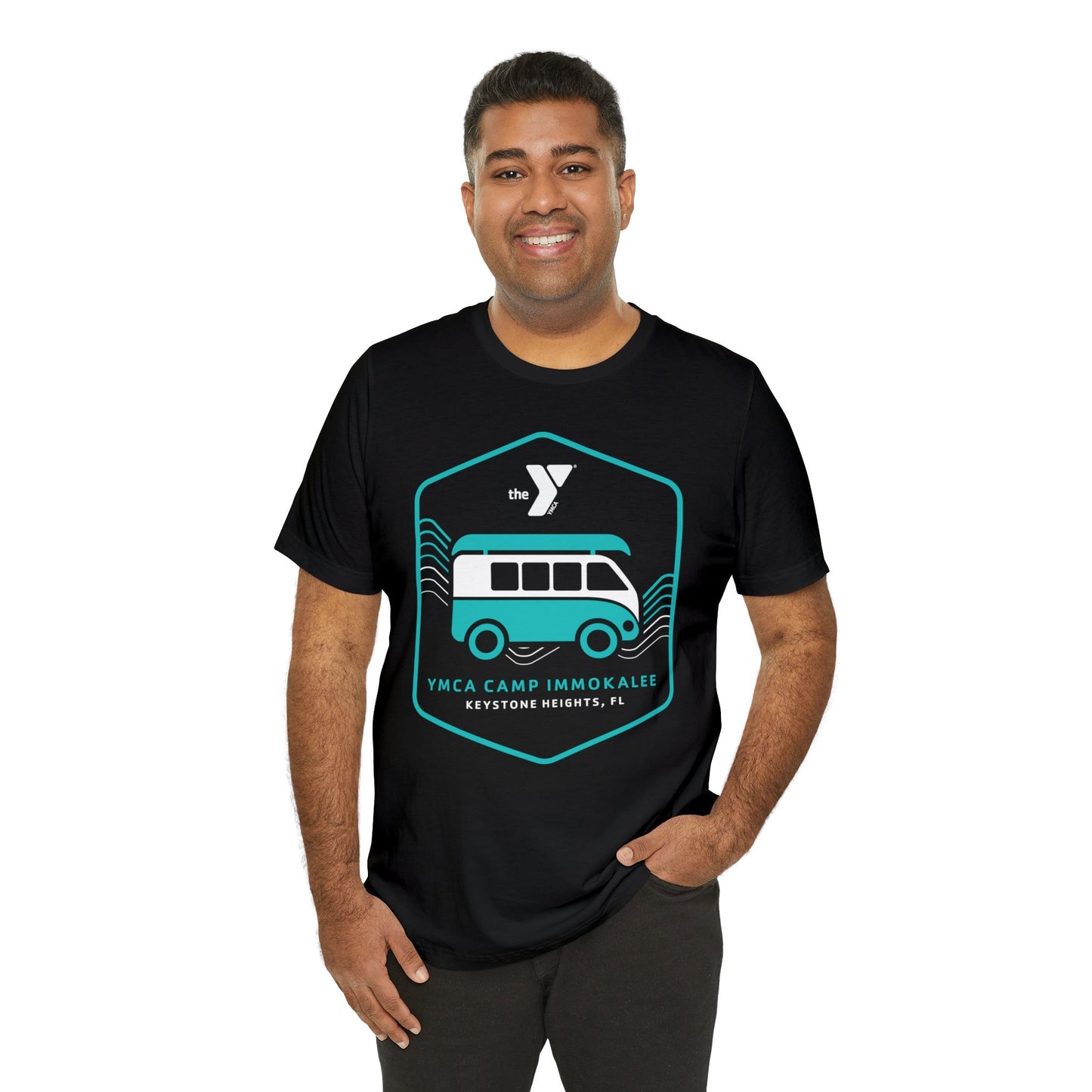 Camp Immokalee Turquoise Van Unisex Jersey Short Sleeve Tee